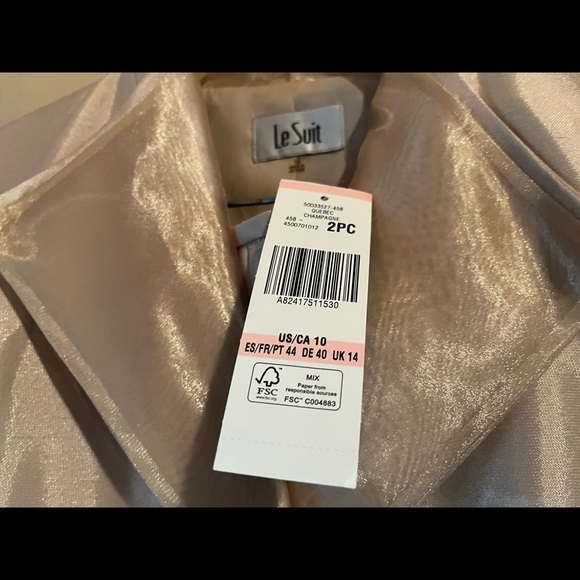 Le Suit Gold Skirt Suit - Picture 2 of 5